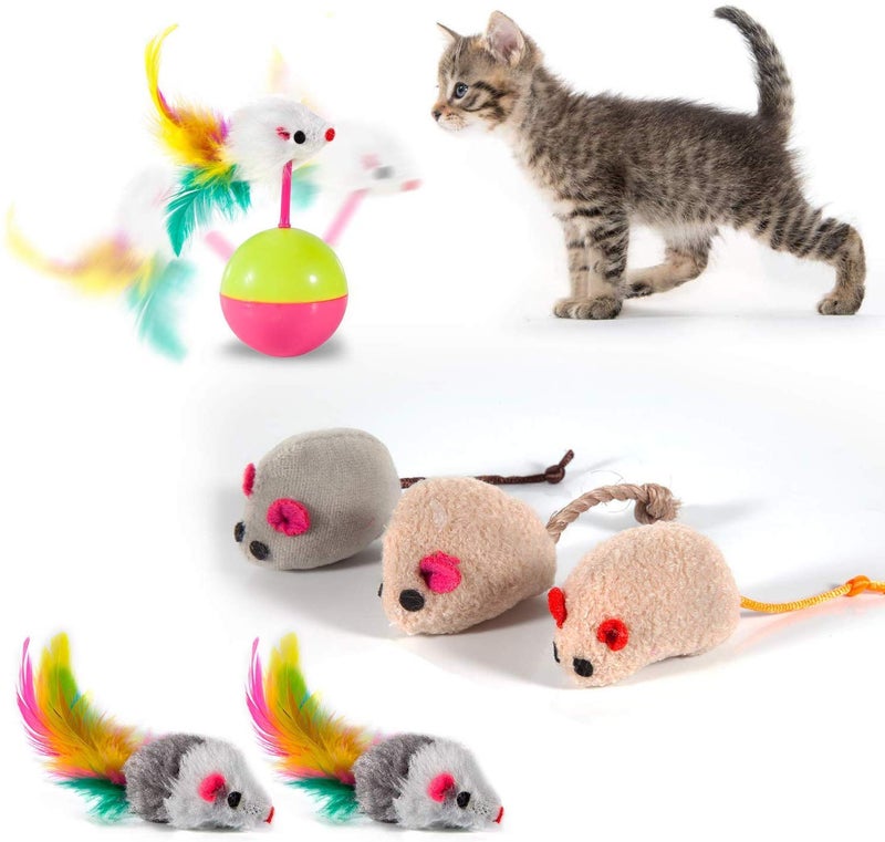 MIBOTE 28Pcs Cat Toys Kitten Toys Assorted, Cat Tunnel Catnip Fish Feather Teaser Wand Fish Fluffy Mouse Mice Balls and Bells Toys for Indoor Cat Puppy Kitty Interactive Cat Toy Set - Image 5